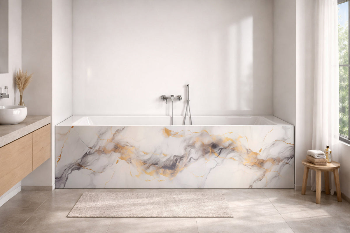 Badrückwand Marmoroptik
