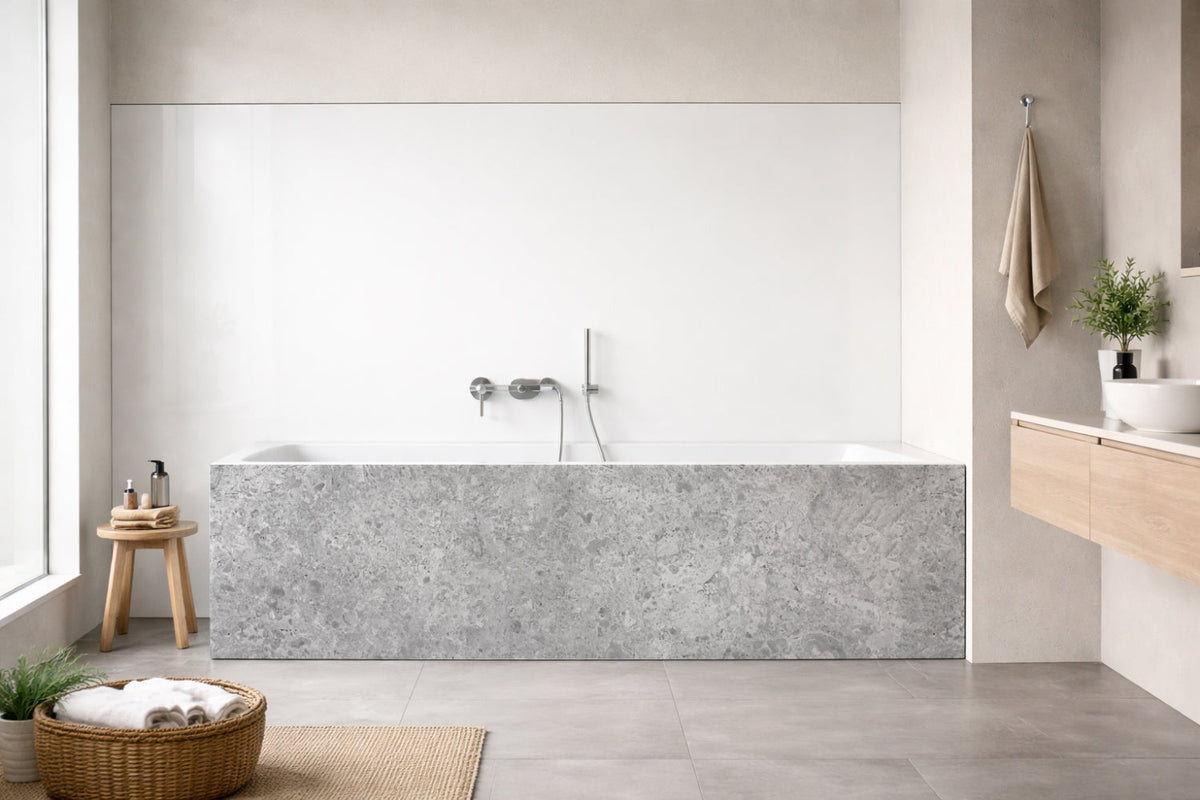 Badrückwand Betonoptik