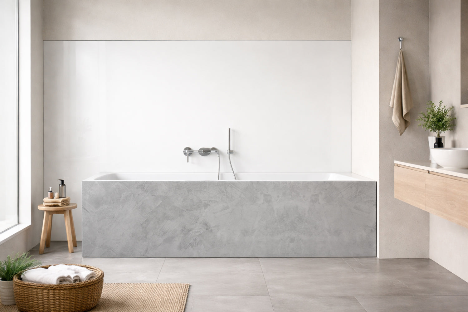 Badrückwand Betonoptik