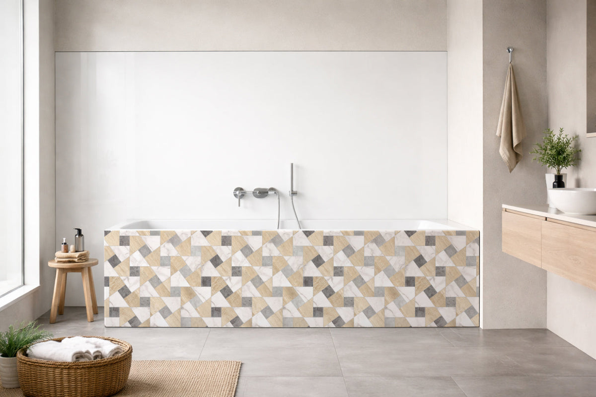 Badrückwand Fliesenoptik