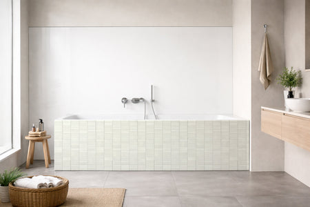 Badrückwand Fliesenoptik