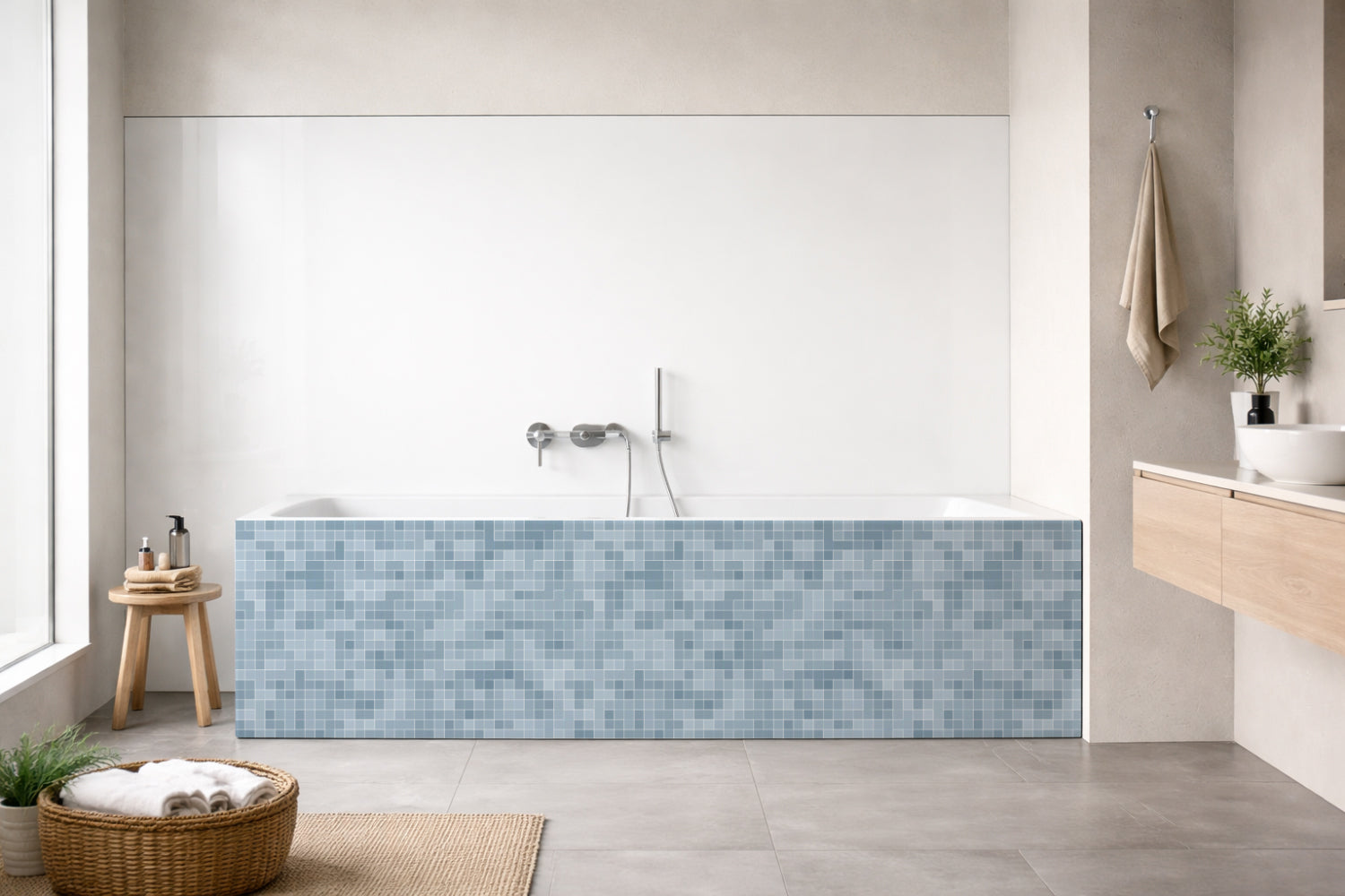 Badrückwand Fliesenoptik