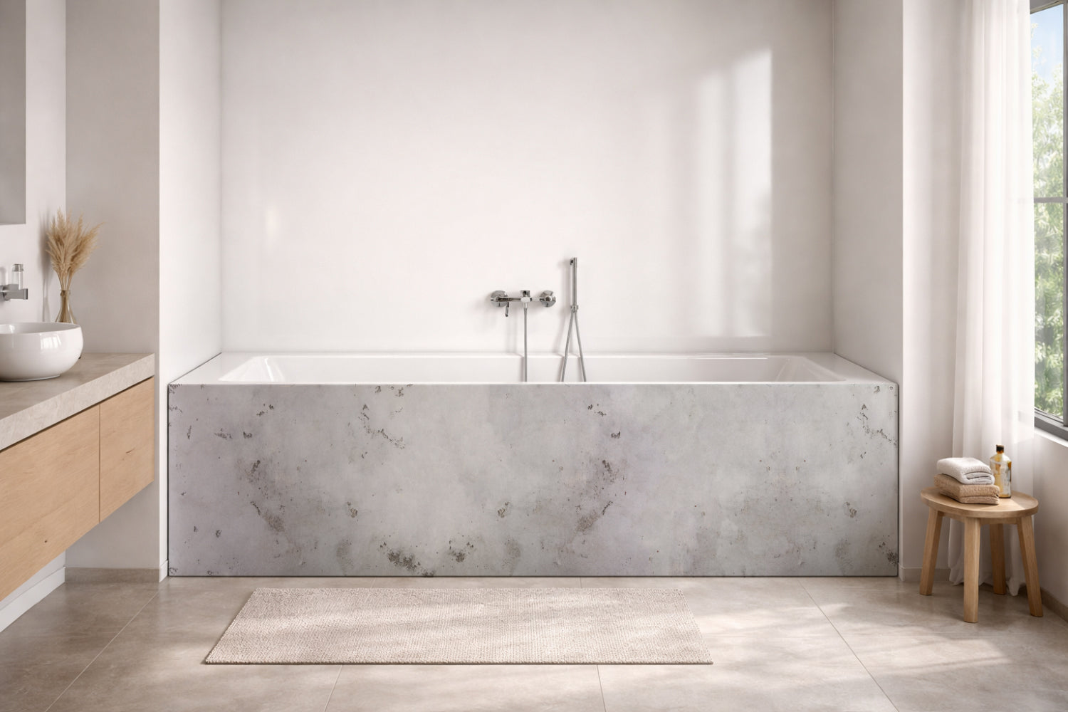 Badrückwand Betonoptik