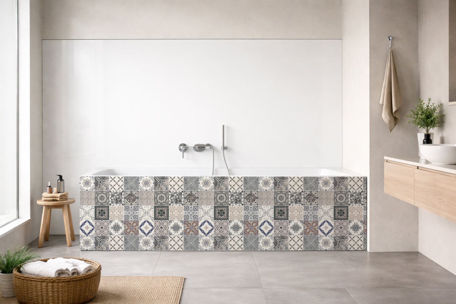 Badrückwand Patchwork