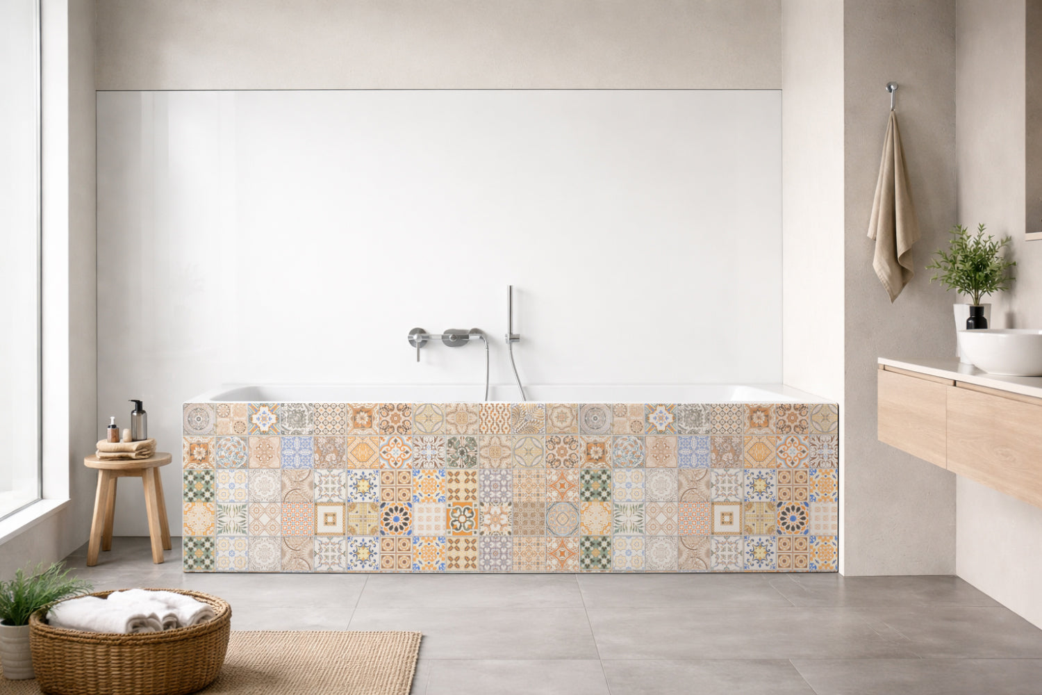 Badrückwand Patchwork