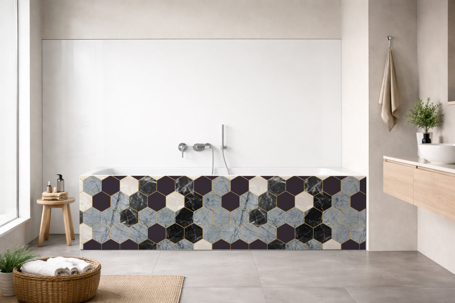Badrückwand Patchwork