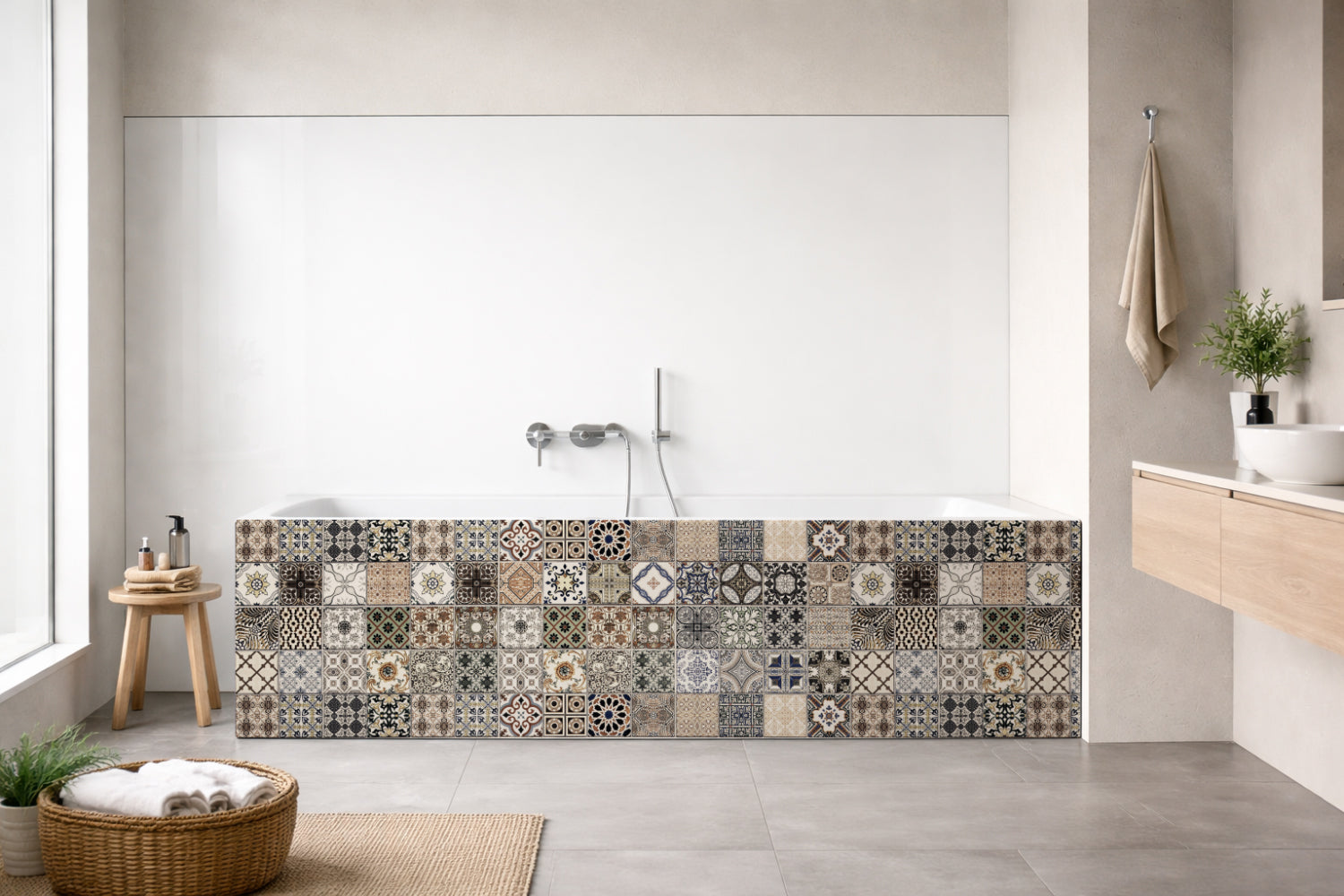 Badrückwand Patchwork
