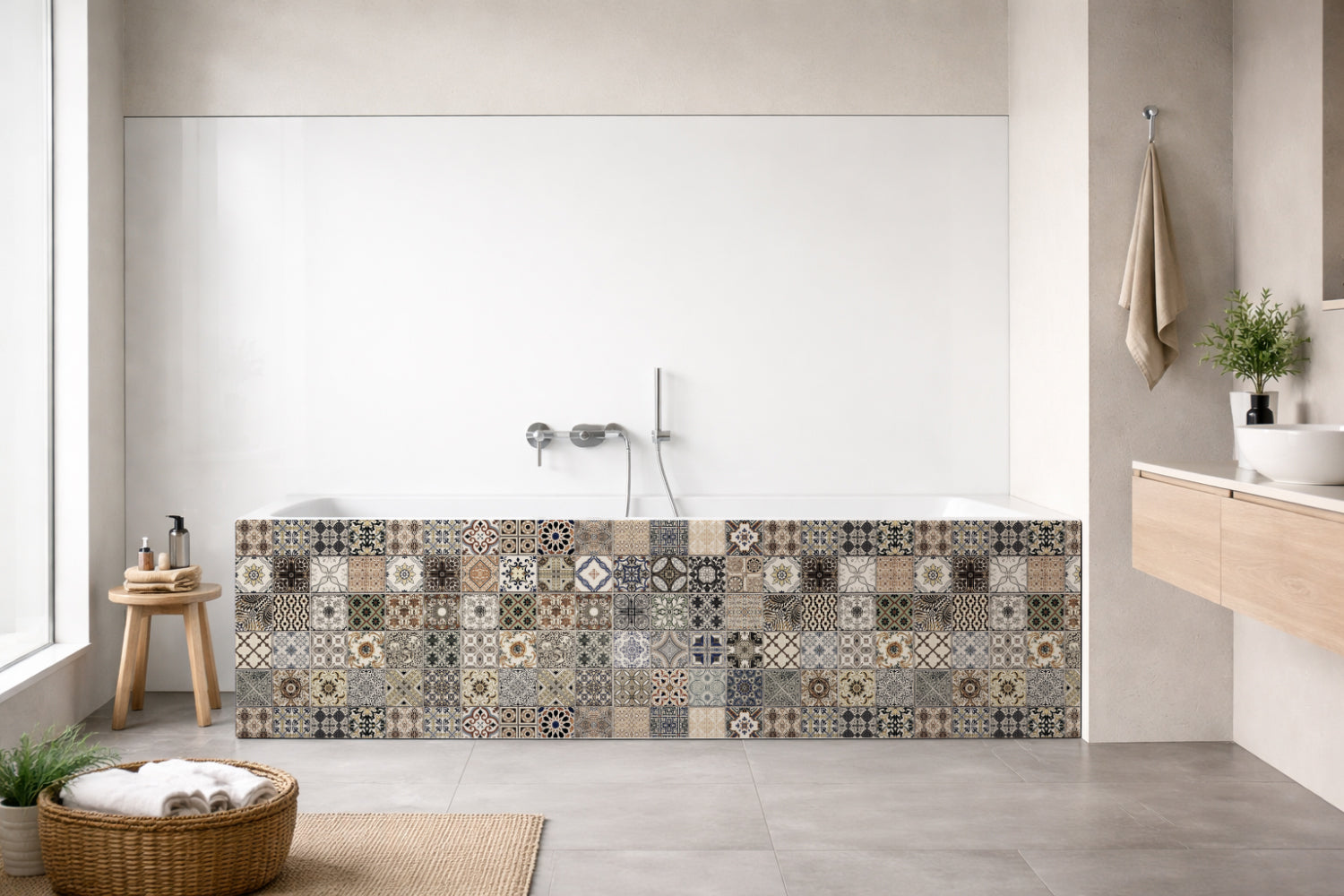 Badrückwand Patchwork