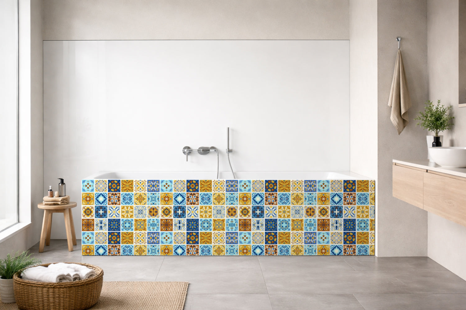 Badrückwand Patchwork