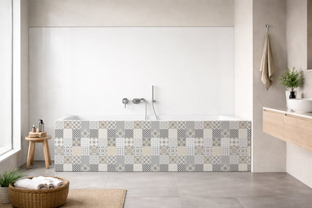 Badrückwand Patchwork
