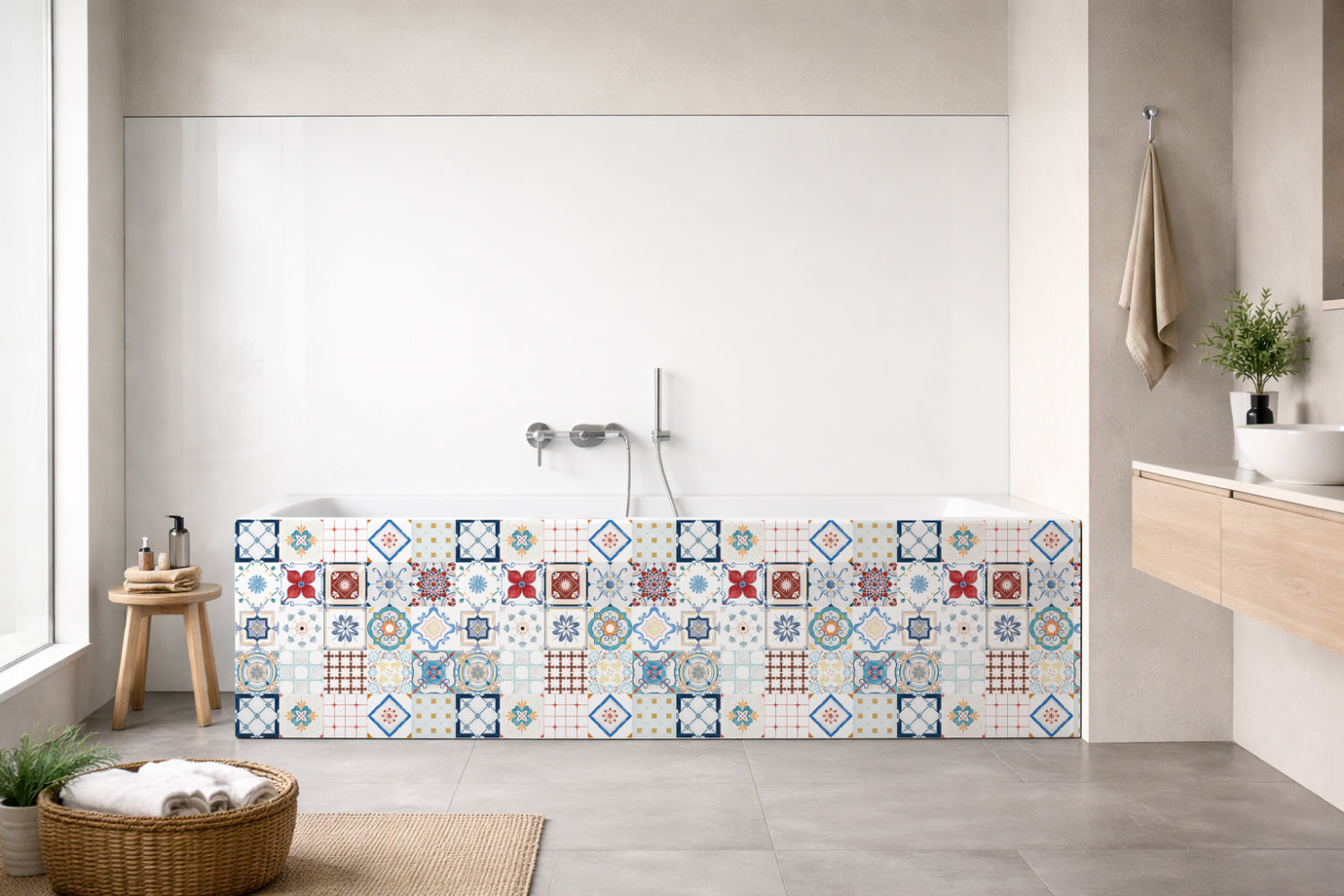Badrückwand Patchwork