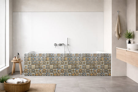 Badrückwand Patchwork