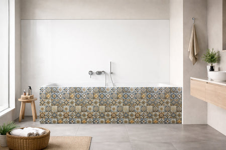 Badrückwand Patchwork