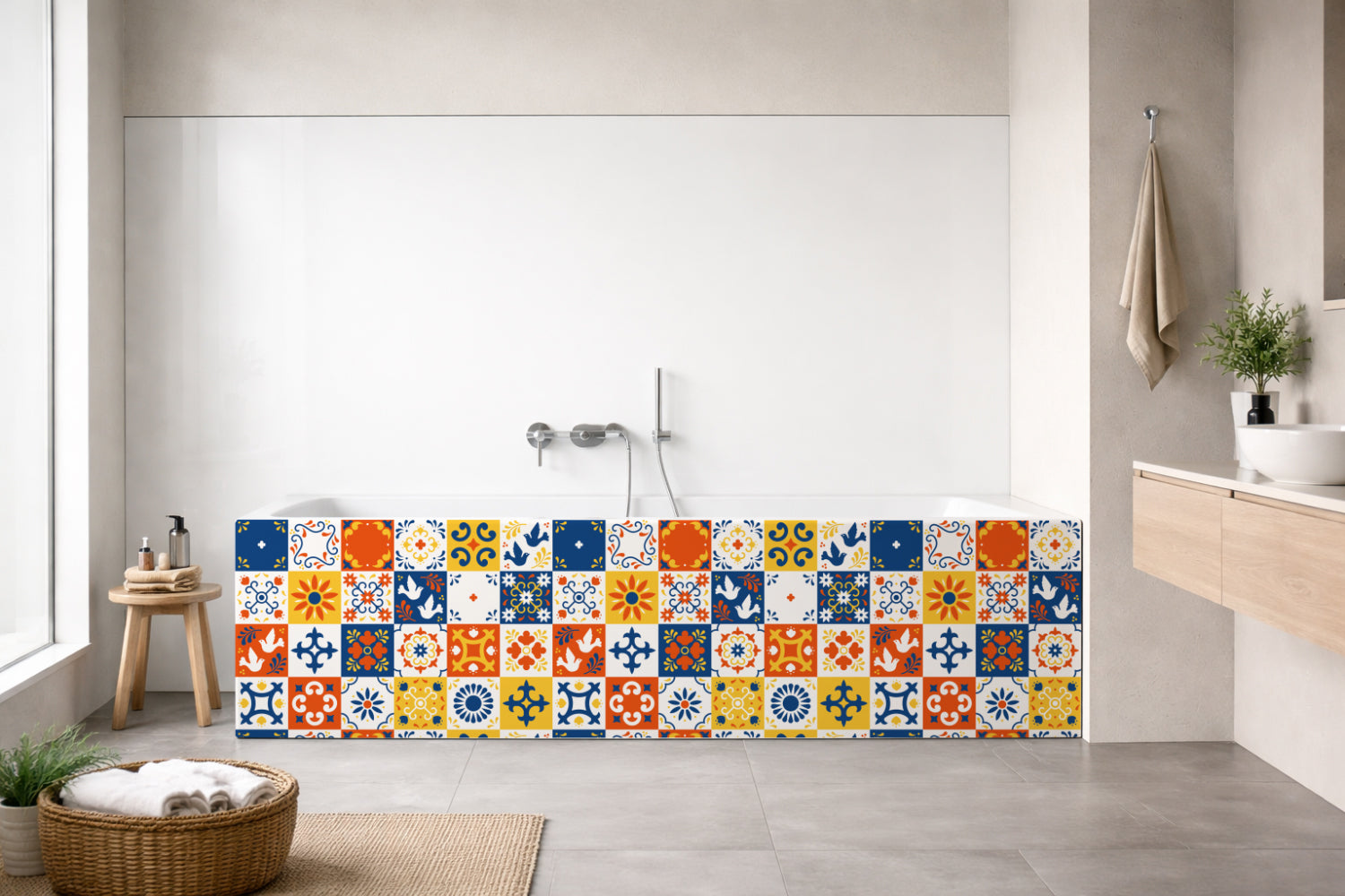 Badrückwand Patchwork