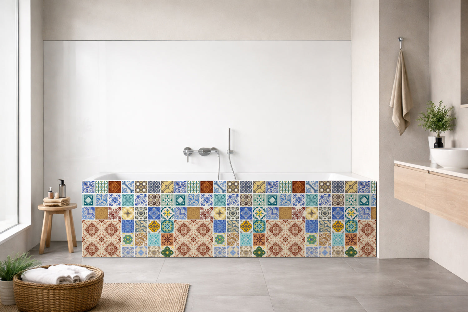 Badrückwand Patchwork