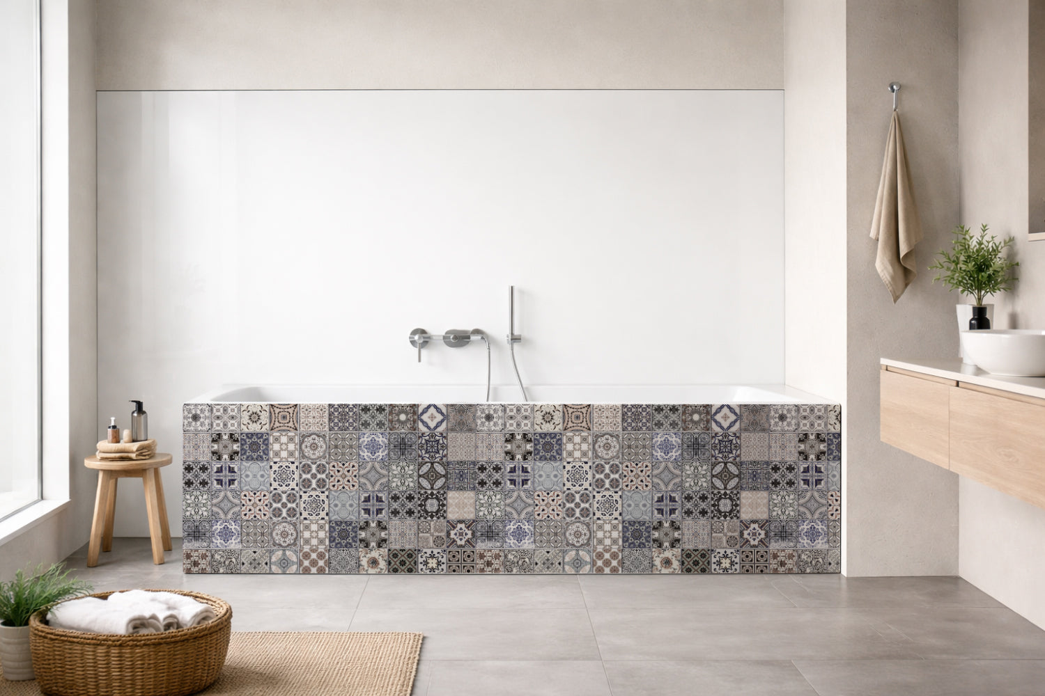 Badrückwand Patchwork
