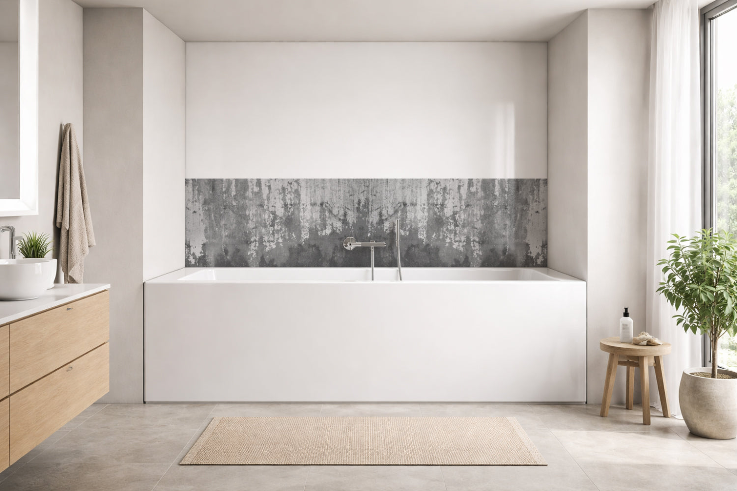 Badrückwand Betonoptik