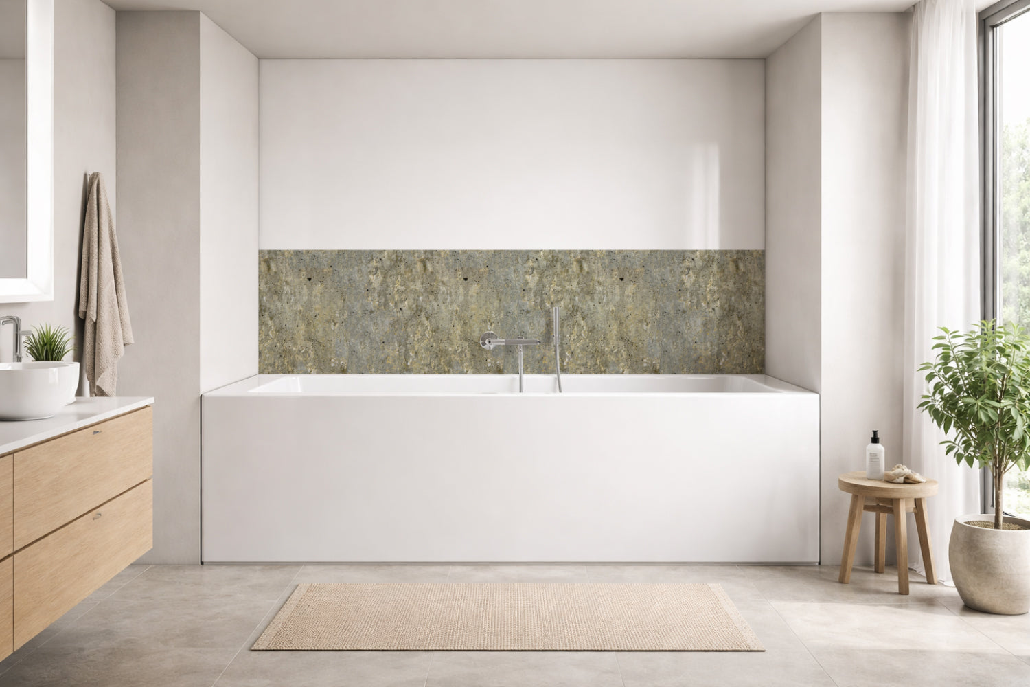 Badrückwand Betonoptik