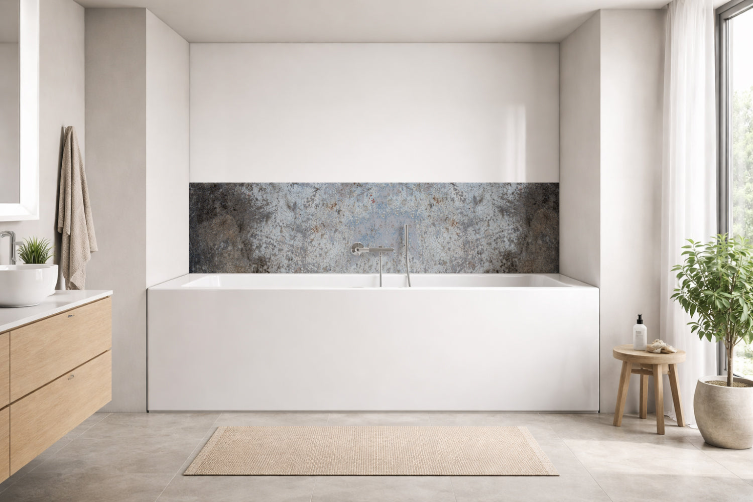 Badrückwand Betonoptik
