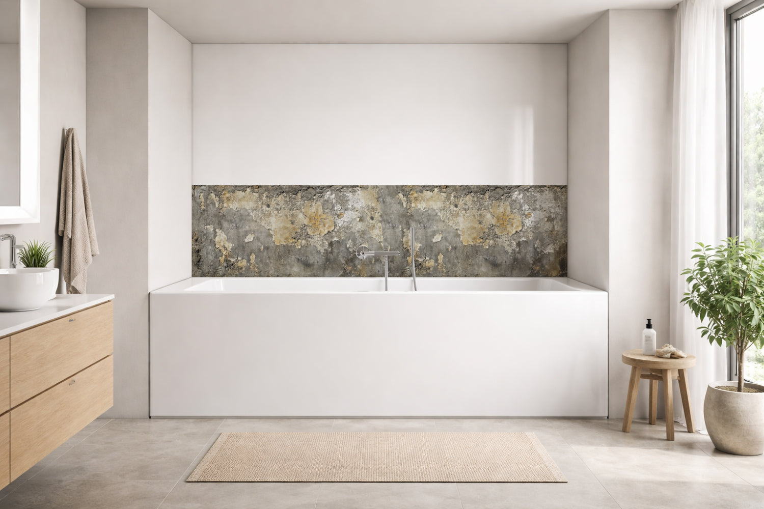 Badrückwand Betonoptik