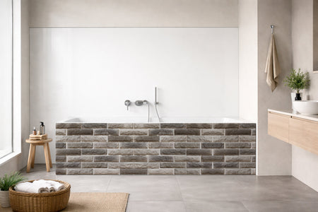 Badrückwand Steinoptik
