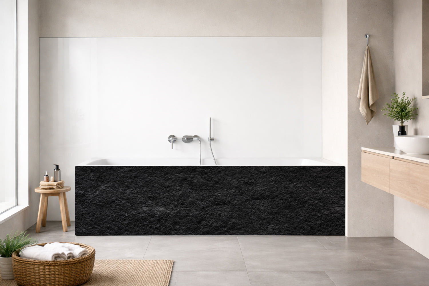 Badrückwand Steinoptik