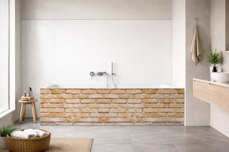 Badrückwand Steinoptik