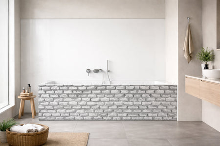 Badrückwand Steinoptik