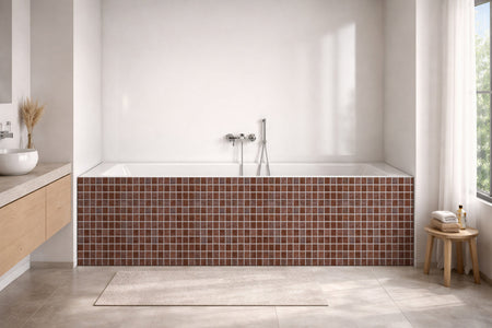 Badrückwand Fliesenoptik