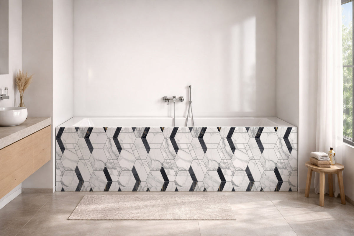 Badrückwand Fliesenoptik