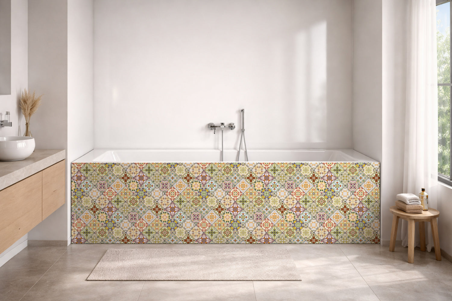 Badrückwand Patchwork