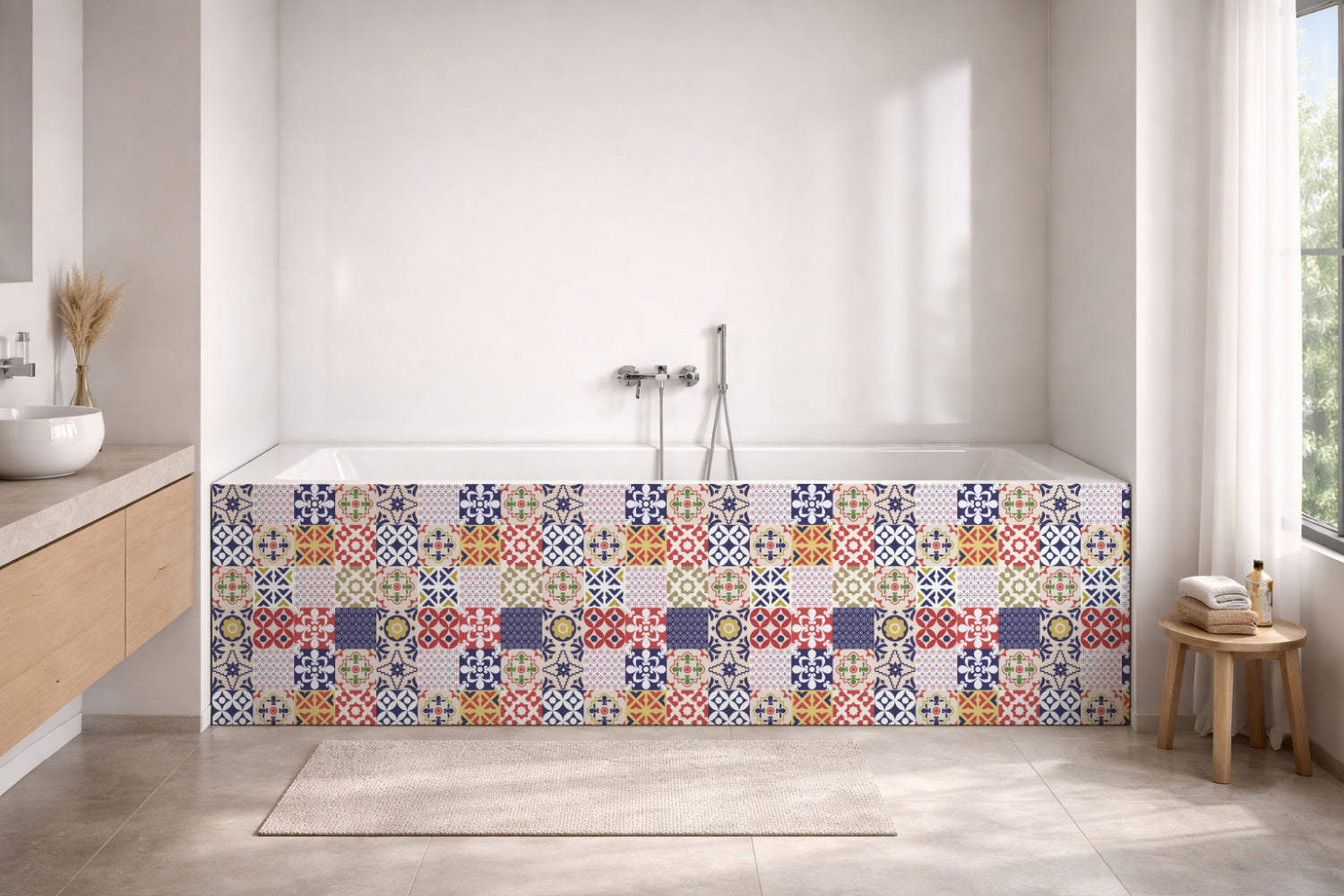 Badrückwand Patchwork