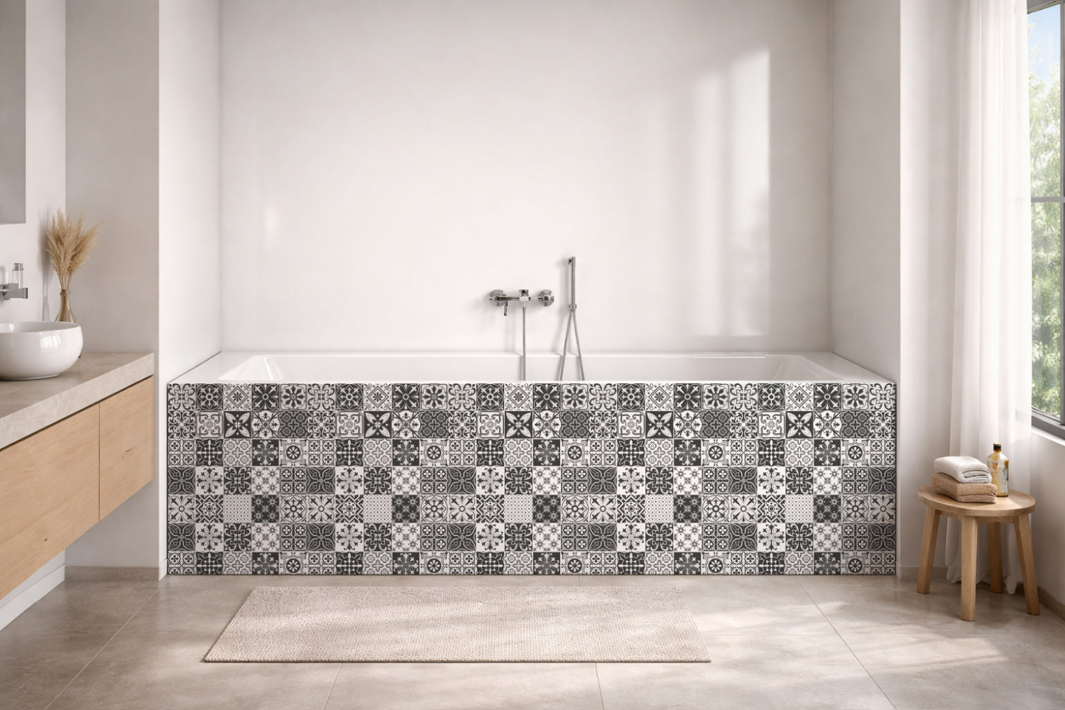 Badrückwand Patchwork