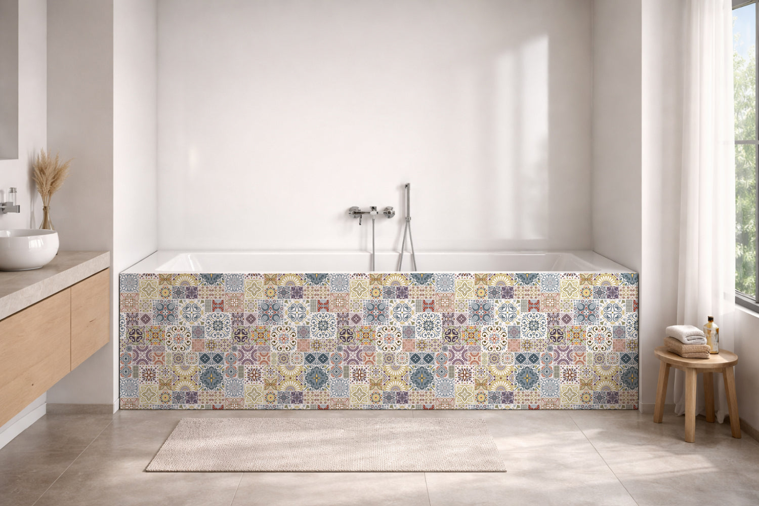 Badrückwand Patchwork