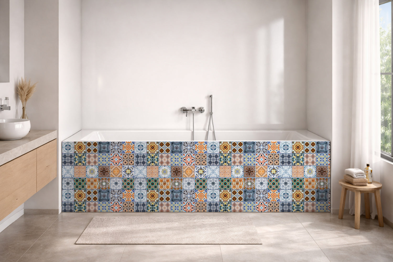 Badrückwand Patchwork