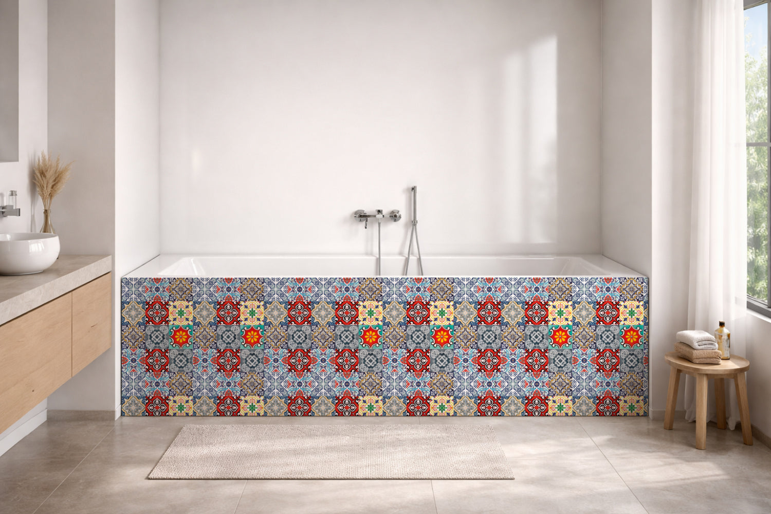 Badrückwand Patchwork