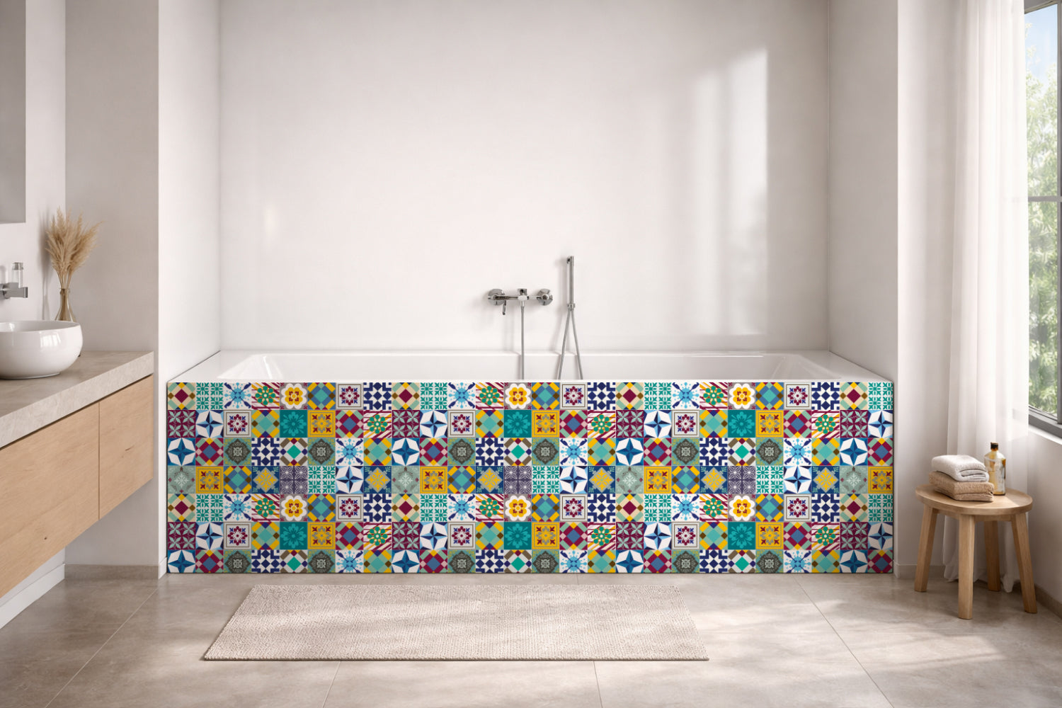 Badrückwand Patchwork