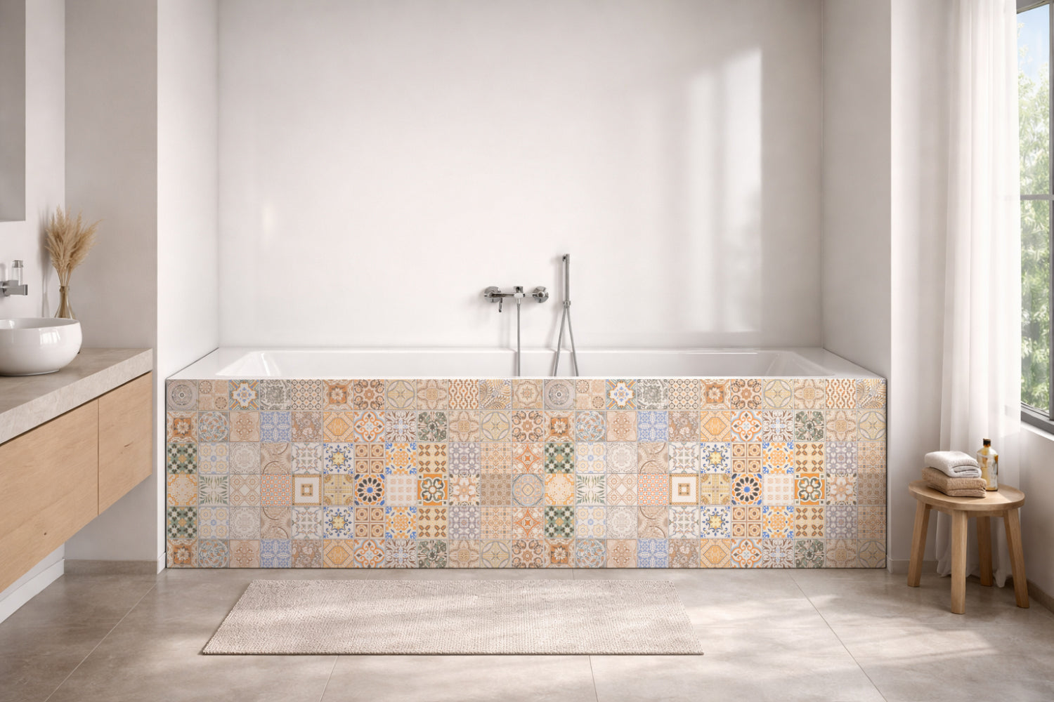 Badrückwand Patchwork