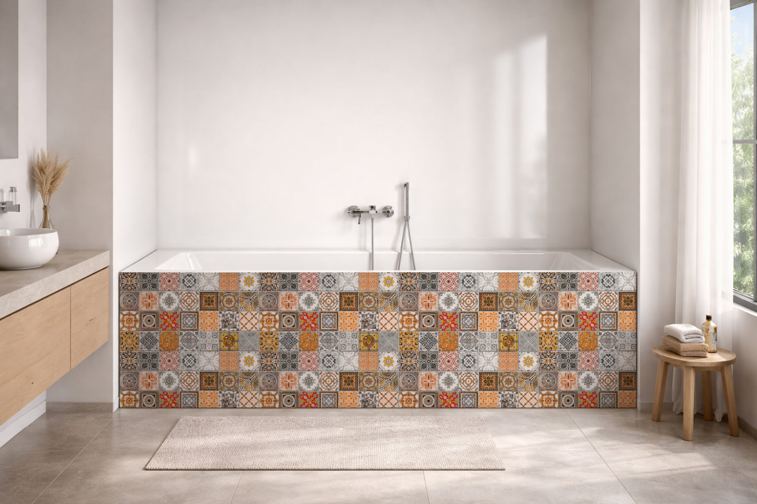 Badrückwand Patchwork
