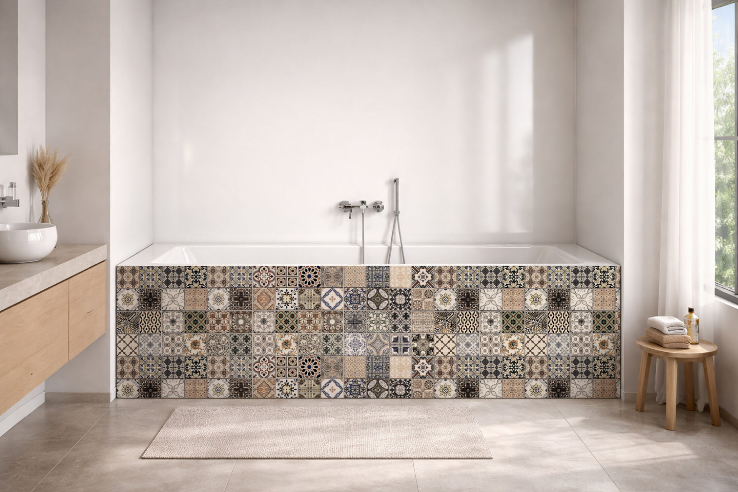 Badrückwand Patchwork