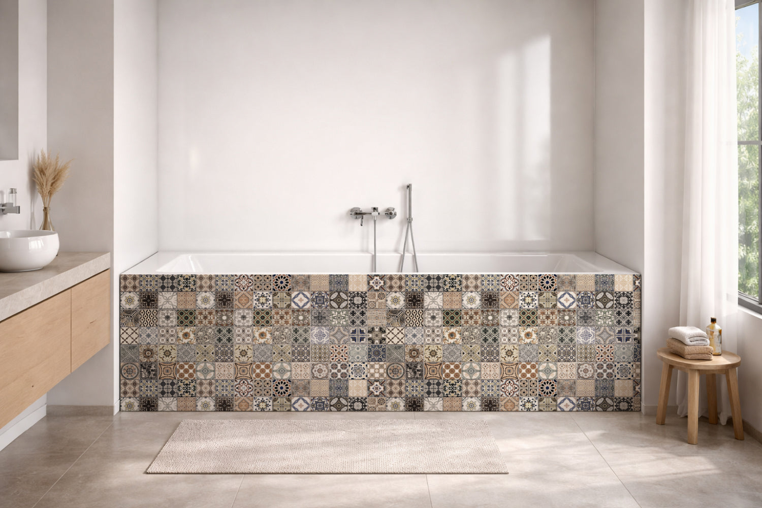 Badrückwand Patchwork