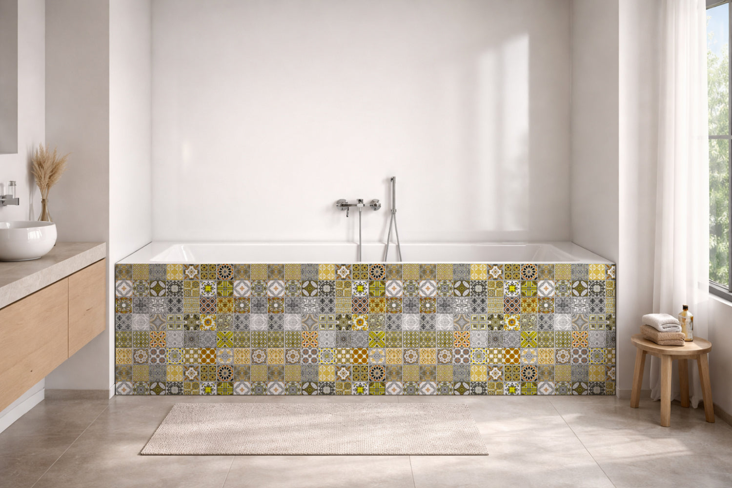 Badrückwand Patchwork