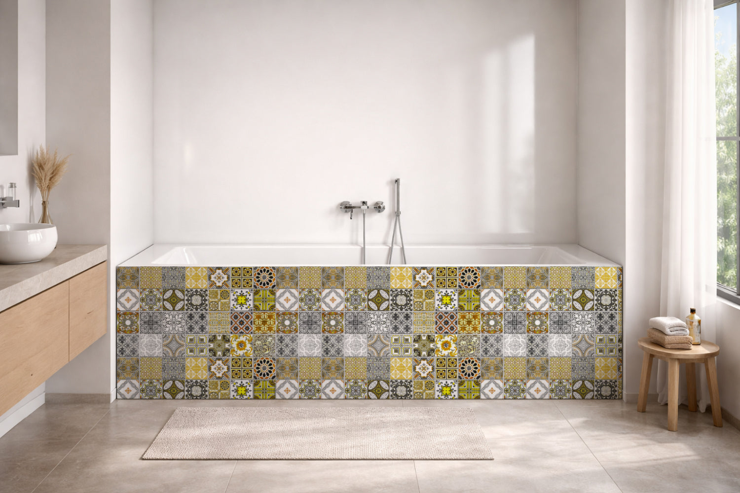 Badrückwand Patchwork