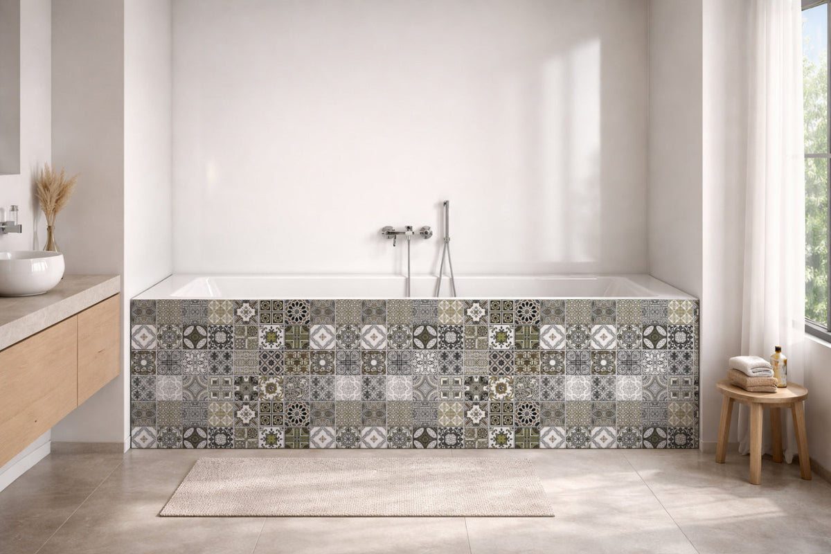Badrückwand Patchwork