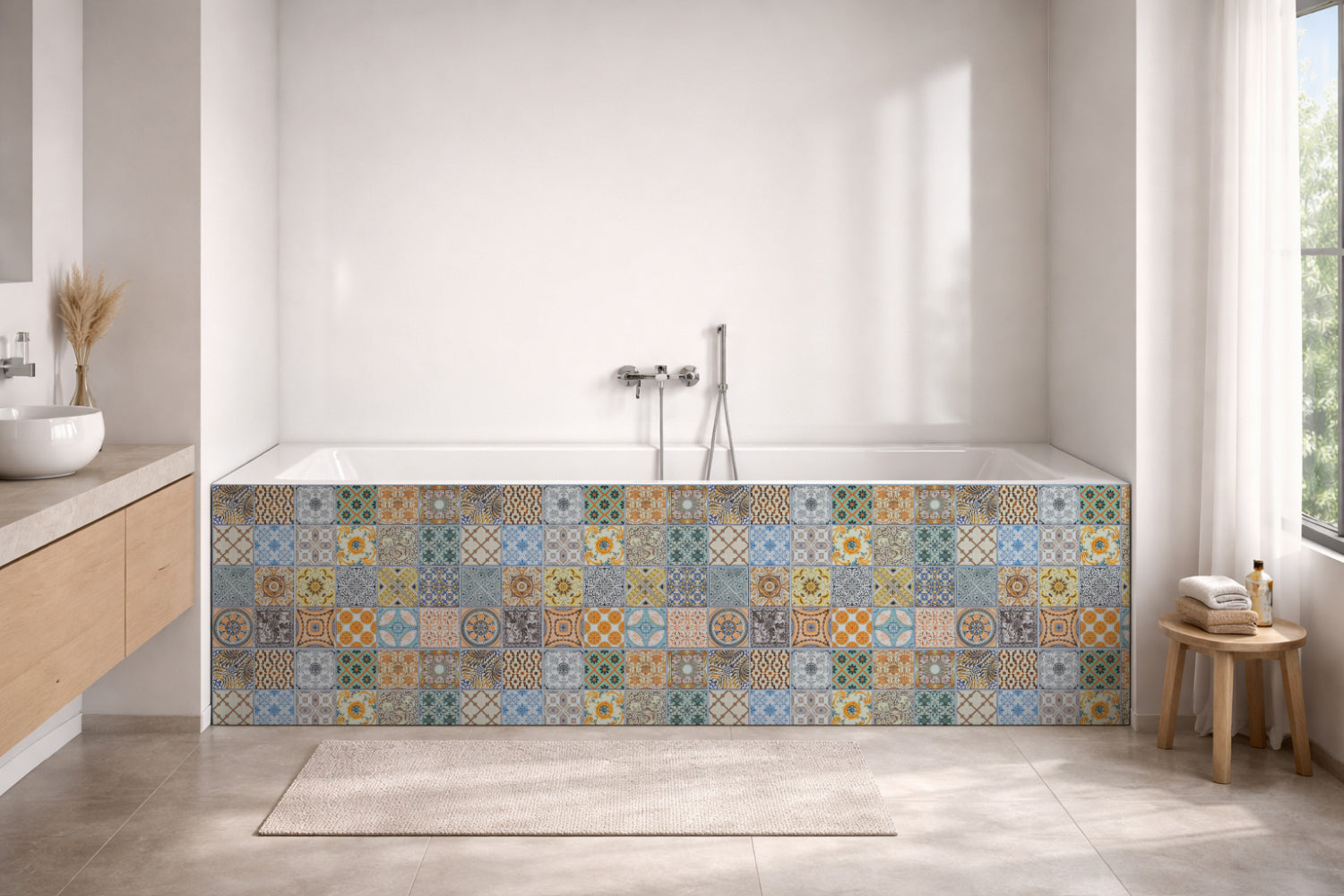 Badrückwand Patchwork