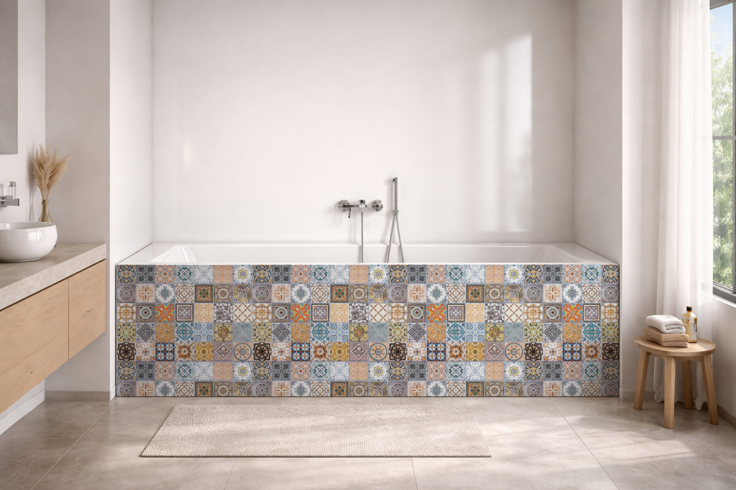 Badrückwand Patchwork