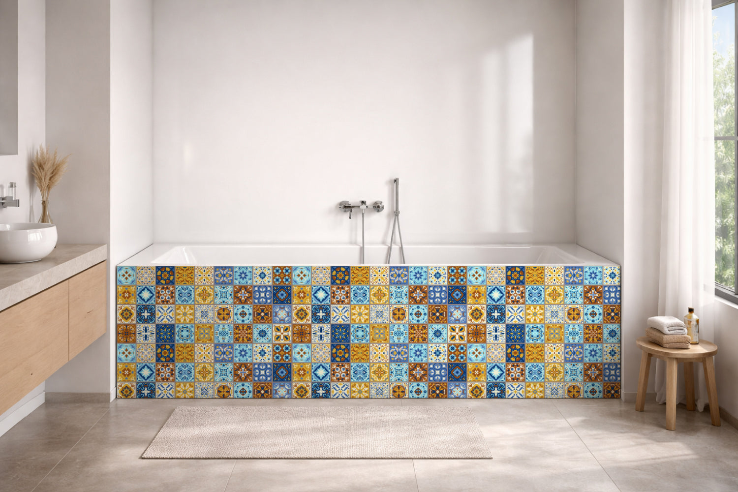 Badrückwand Patchwork