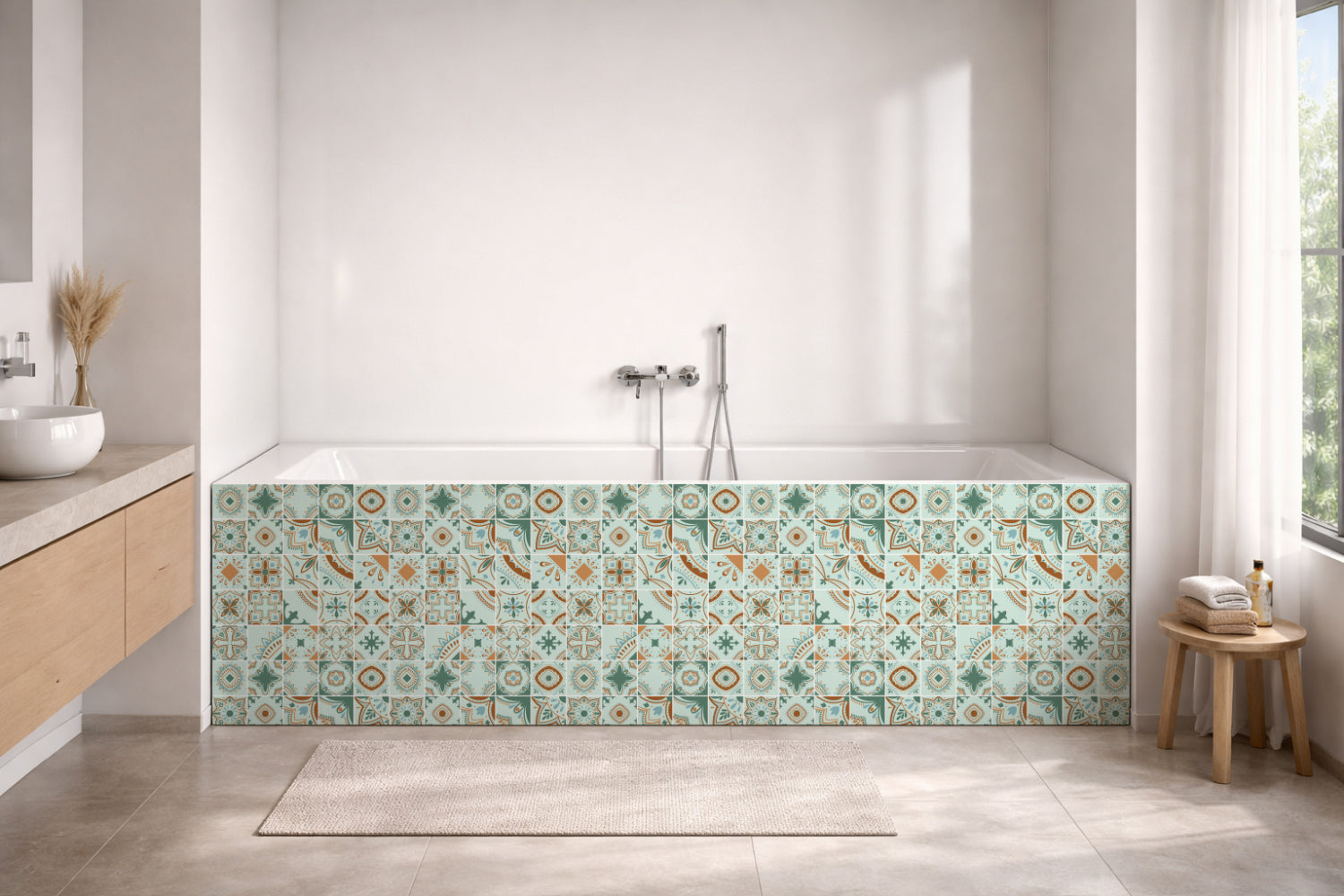 Badrückwand Patchwork