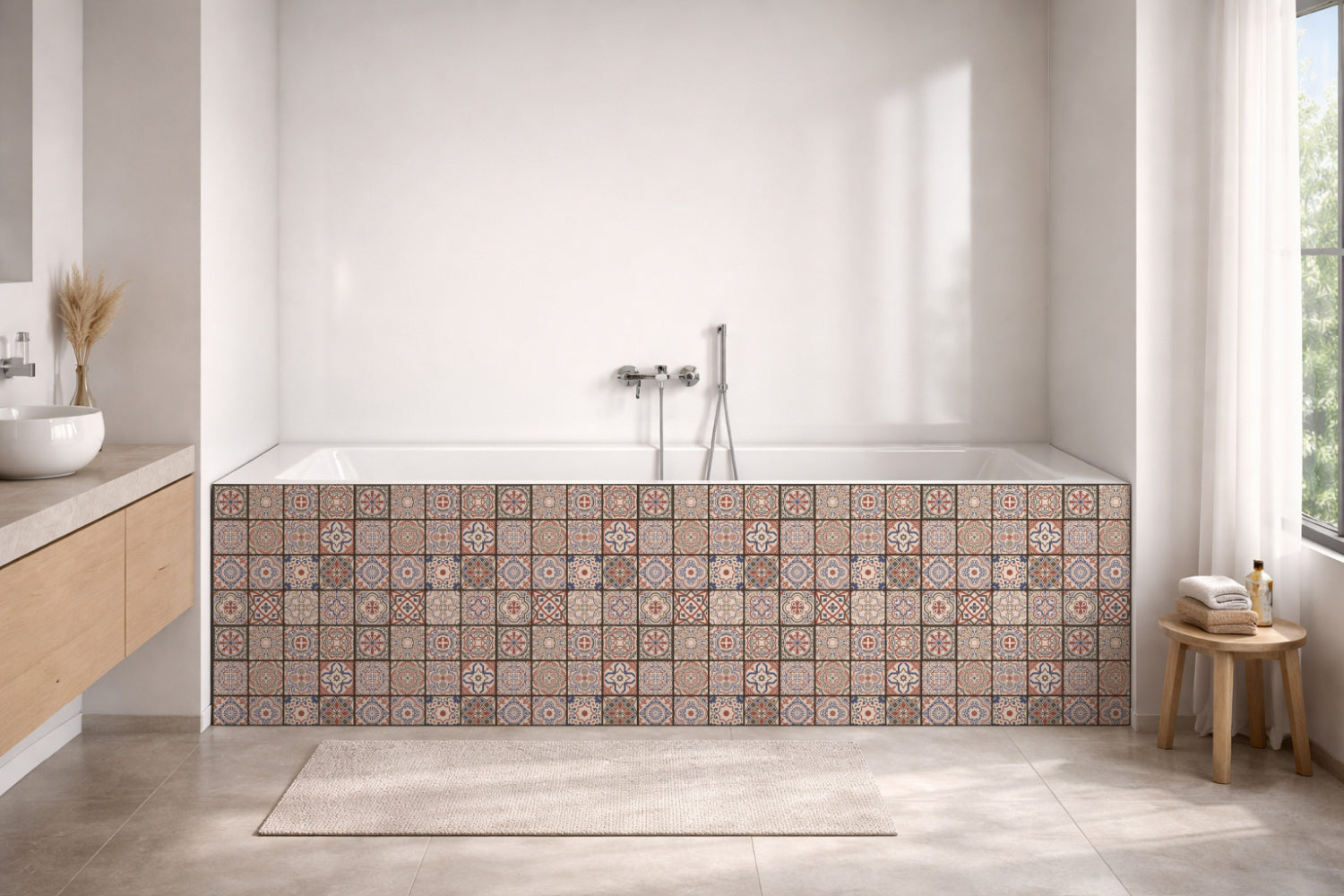 Badrückwand Patchwork