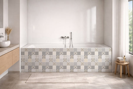 Badrückwand Patchwork
